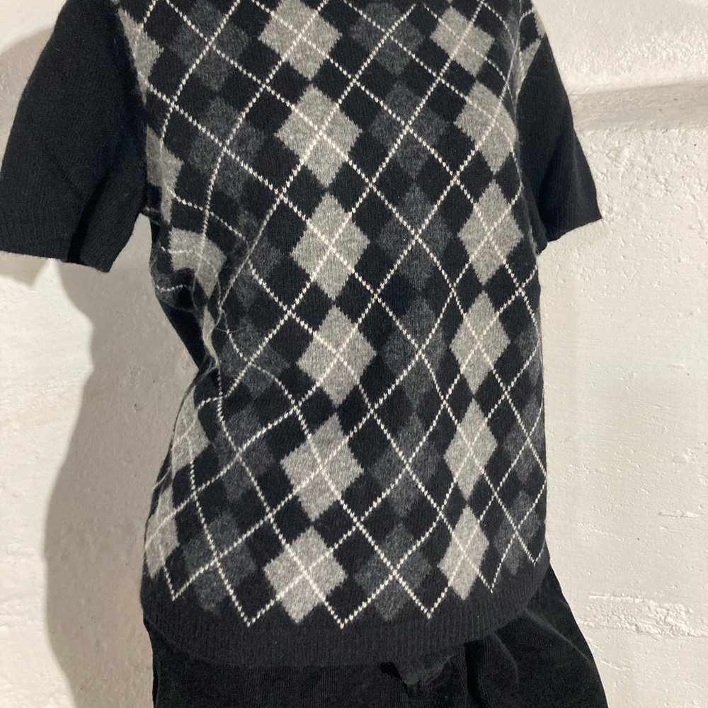 Ralph Lauren Black and Gray Argyle Sweater, lambswool